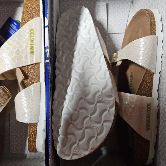 BIRKENSTOCK Sydney Narrow vegan sandals Cream ivory SHOES CHOOSE SIZE - Picture 3 of 6